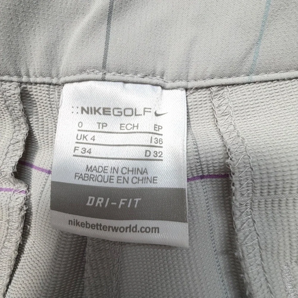 Nike Golf Dri-Fit Plaid Long‎ Bermuda Shorts Gray Windowpane Check Women's Small
